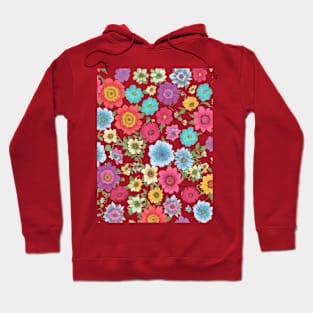 Rainbow Flowers Pattern Hoodie